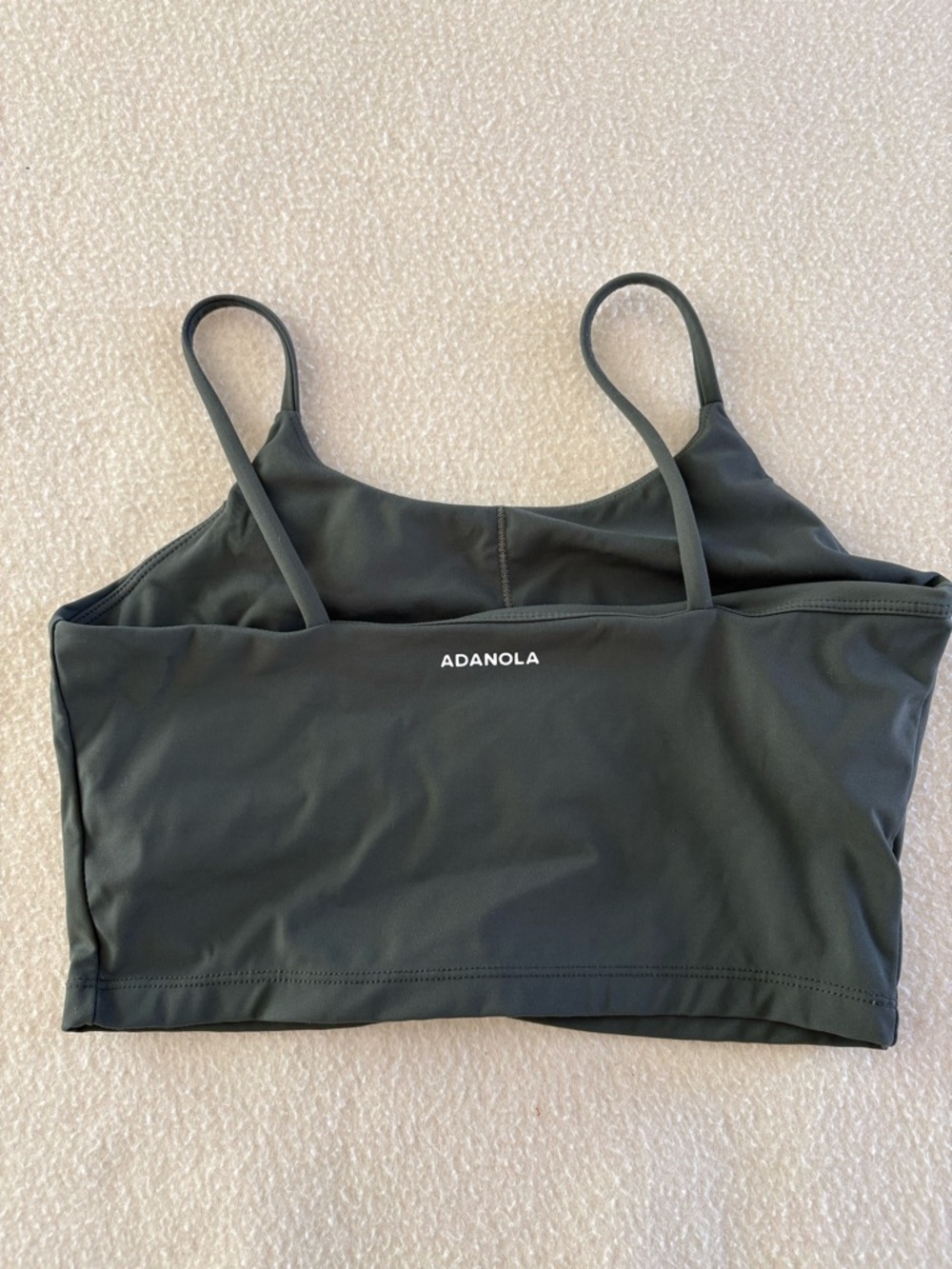 Adanola Olive sport bra with Slim Straps